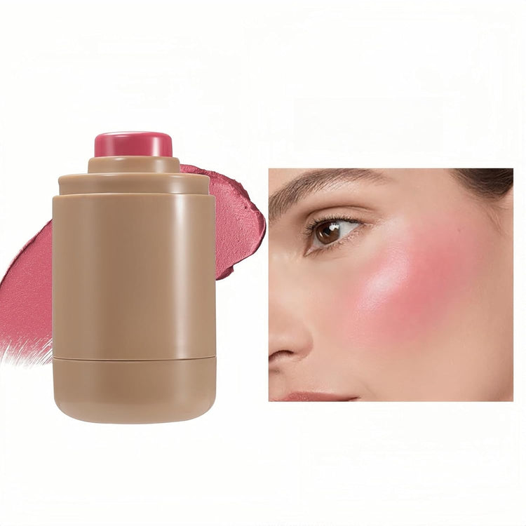 Matte Blush Stick Creamy Natural Looking Finish Face Blush Long-Lasting Lightweight Buildable Blushes Stick for Cheeks (Color H01)