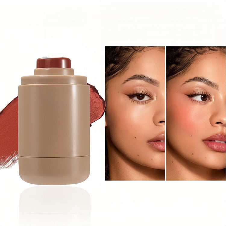 Matte Blush Stick Creamy Natural Looking Finish Face Blush Long-Lasting Lightweight Buildable Blushes Stick for Cheeks (Color H01)