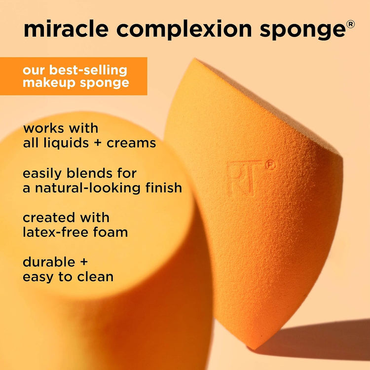5 Piece Everyday Essentials Makeup Brush Set, Includes 4 Brushes & Makeup Sponge, for Foundation, Blush, Bronzer, Contour, Eyeshadow, & Powder, Travel Gift Set, Cruelty-Free & Vegan