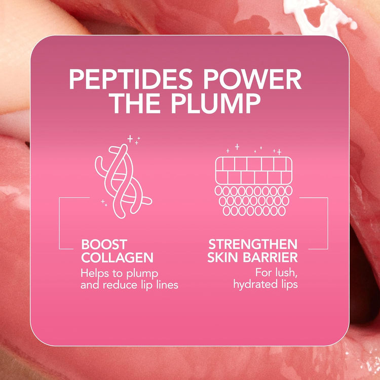 Full-On Plumping Lip Polish, Tinted Lip Plumper Gloss, Plumping Peptides & Vitamin E, High Shine Lip Gloss, Nourishes, Moisturizes & Softens Lips, Vegan