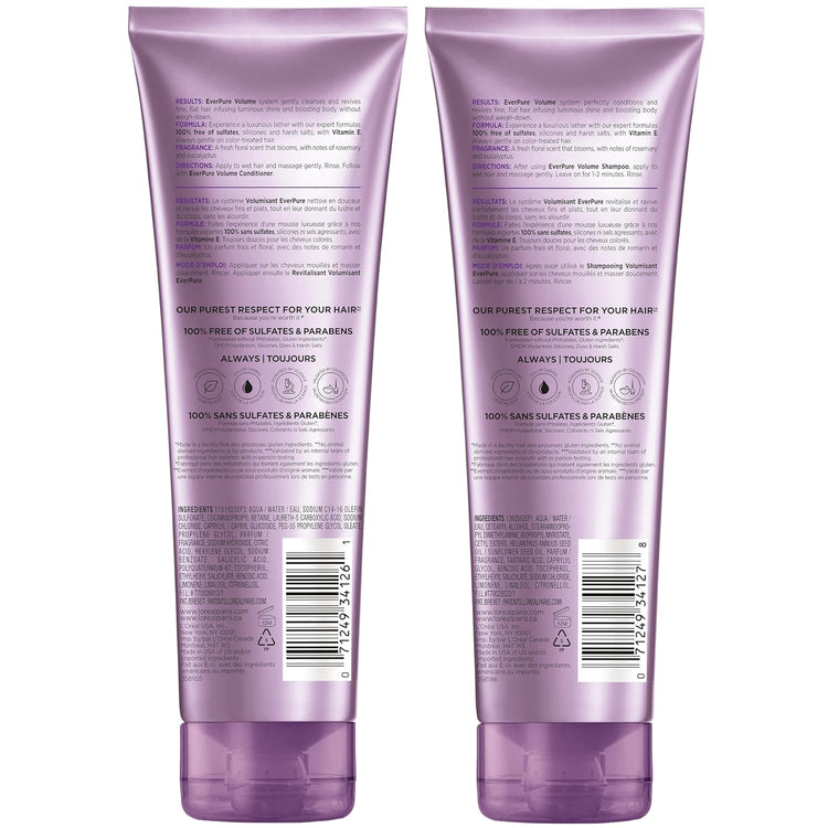 Volume Sulfate Free Shampoo and Conditioner for Color-Treated Hair, Everpure, 8.5 Fl Oz (Set of 2)