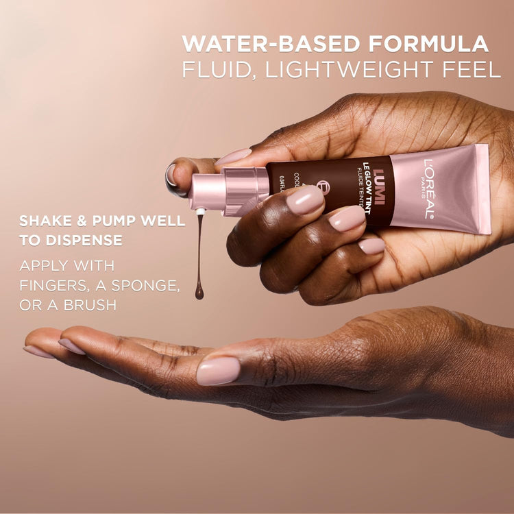 Lumi Le Glow Skin Tint, Lightweight Water-Based Tinted Serum with Foundation-Like Coverage, Glow Illuminator, Neutral 210, 0.85 Fl Oz