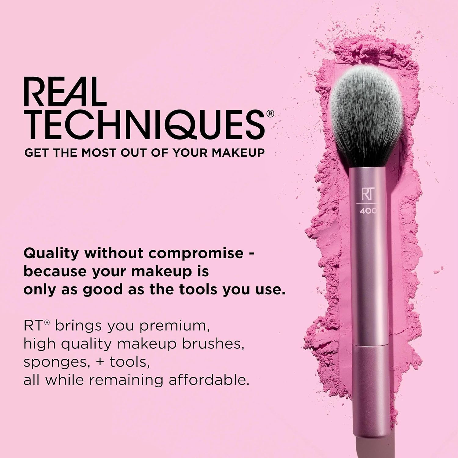 5 Piece Everyday Essentials Makeup Brush Set, Includes 4 Brushes & Makeup Sponge, for Foundation, Blush, Bronzer, Contour, Eyeshadow, & Powder, Travel Gift Set, Cruelty-Free & Vegan