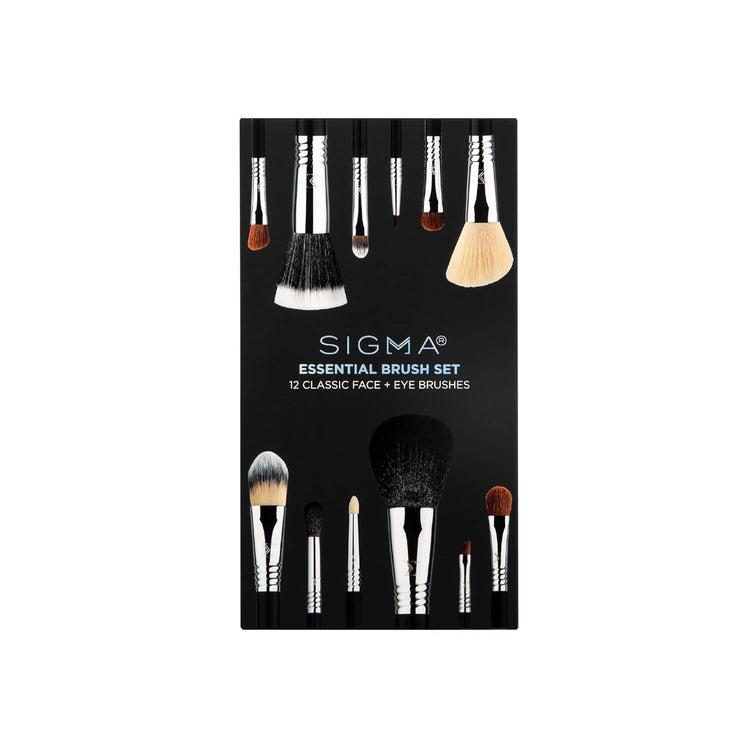 Essential Makeup Brushes Set – Professional Grade Makeup Brush Set with Premium Fibers and Sleek, Durable Handles for Face & Eyes, Includes 12 CK001 Black Makeup Brushes