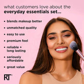 5 Piece Everyday Essentials Makeup Brush Set, Includes 4 Brushes & Makeup Sponge, for Foundation, Blush, Bronzer, Contour, Eyeshadow, & Powder, Travel Gift Set, Cruelty-Free & Vegan