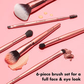 Flawless Face Kit, 6-Piece Brush Collection, Brushes for Face, Eyes & Brows, Vegan & Cruelty-Free