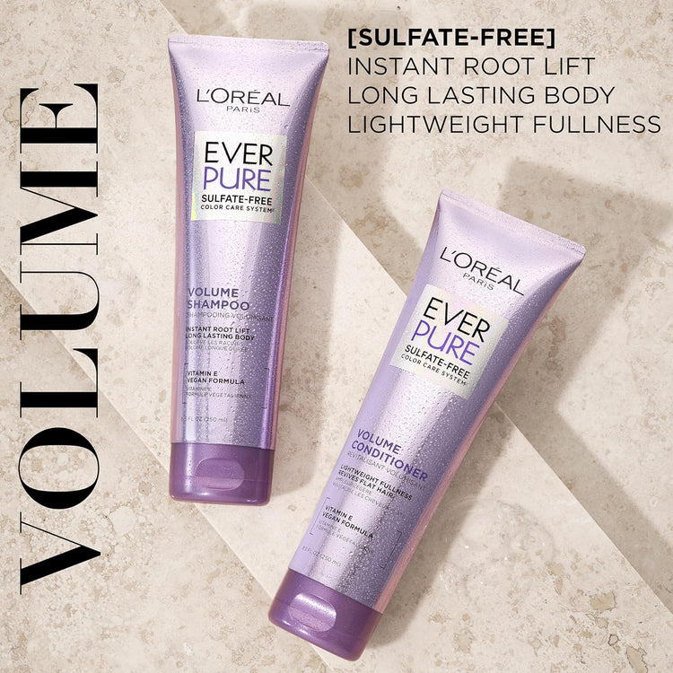 Volume Sulfate Free Shampoo and Conditioner for Color-Treated Hair, Everpure, 8.5 Fl Oz (Set of 2)