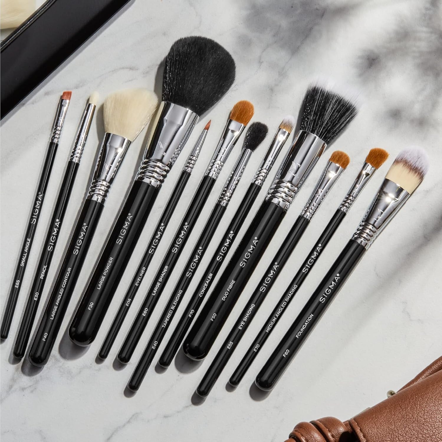 Essential Makeup Brushes Set – Professional Grade Makeup Brush Set with Premium Fibers and Sleek, Durable Handles for Face & Eyes, Includes 12 CK001 Black Makeup Brushes