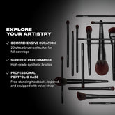 MUA Life Makeup Brushes - 20 Piece Makeup Brush Set of Eye and Face Brushes - Made with Synthetic Bristles and Includes Carrying Case (20 Count)