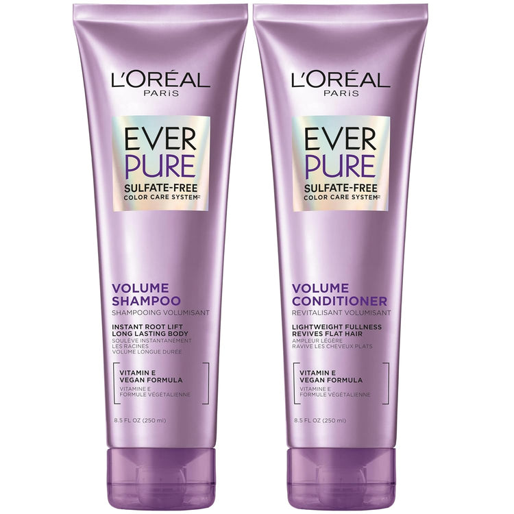 Volume Sulfate Free Shampoo and Conditioner for Color-Treated Hair, Everpure, 8.5 Fl Oz (Set of 2)
