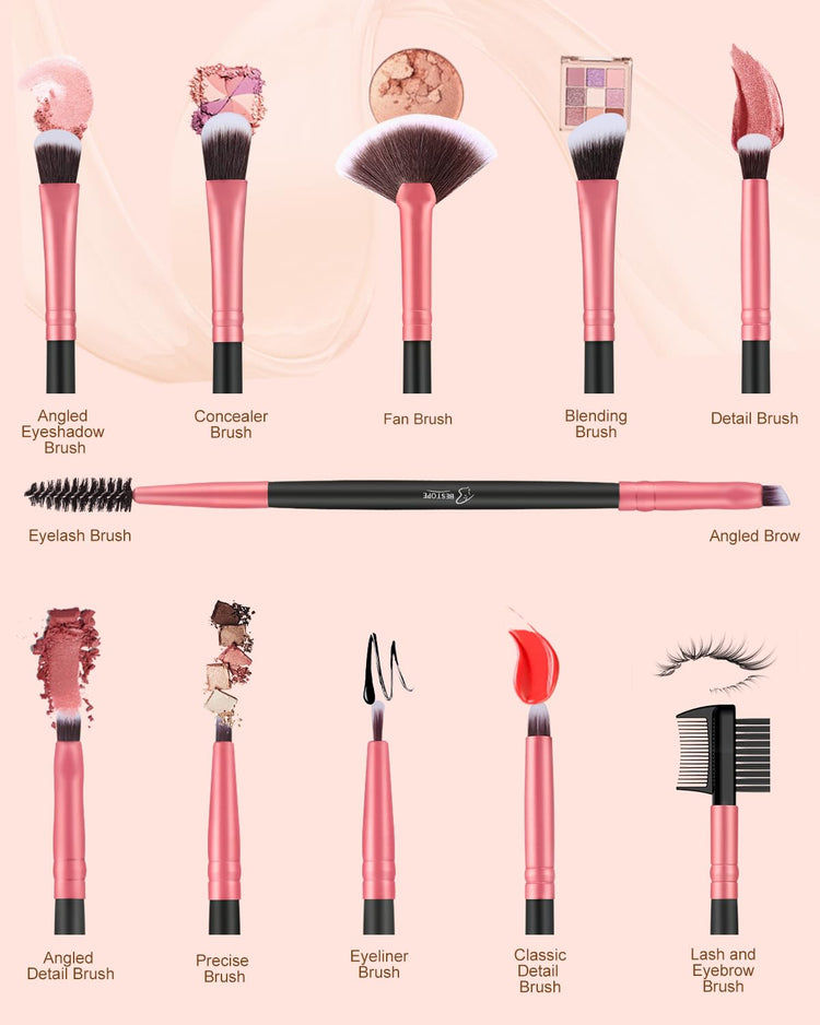 Makeup Brushes 16 Pcs Makeup Brush Set, Blending Brush for Foundation, Premium Synthetic Powder Concealers Makeup Brushes for Eyes and Face, Eye Shadows Brushes, Eyeliner Make up Brushes