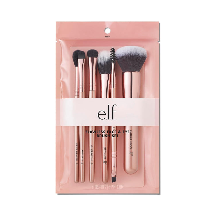 Flawless Face Kit, 6-Piece Brush Collection, Brushes for Face, Eyes & Brows, Vegan & Cruelty-Free