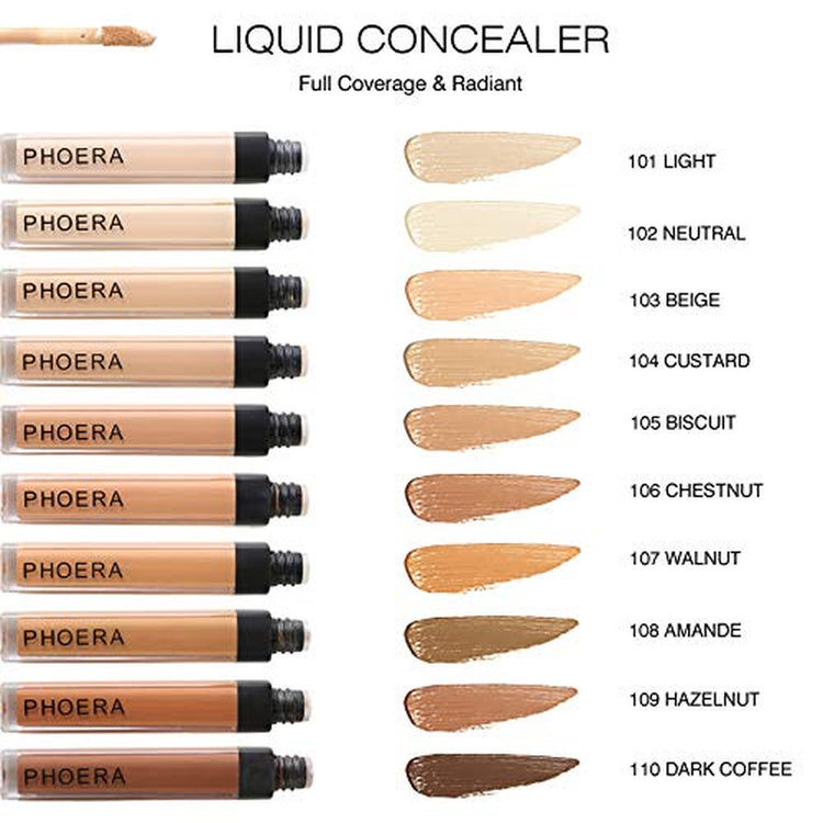 AQUAPURITY  Liquid Concealer Full Coverage Makeup Face Moisturizer Foundation Conceal under Eye Dark Circles (101 LIGHT)
