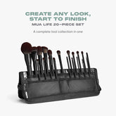 MUA Life Makeup Brushes - 20 Piece Makeup Brush Set of Eye and Face Brushes - Made with Synthetic Bristles and Includes Carrying Case (20 Count)