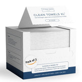 Clean Towels XL™, 100% USDA Biobased Face Towel, Disposable Face Towelette, Eczema Association Accepted, Makeup Remover Dry Wipes, Ultra Soft, 100 Ct, 2 Pack