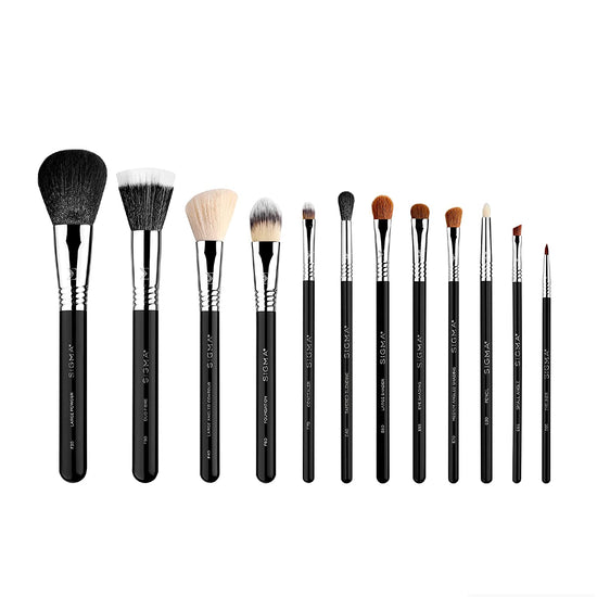 Essential Makeup Brushes Set – Professional Grade Makeup Brush Set with Premium Fibers and Sleek, Durable Handles for Face & Eyes, Includes 12 CK001 Black Makeup Brushes
