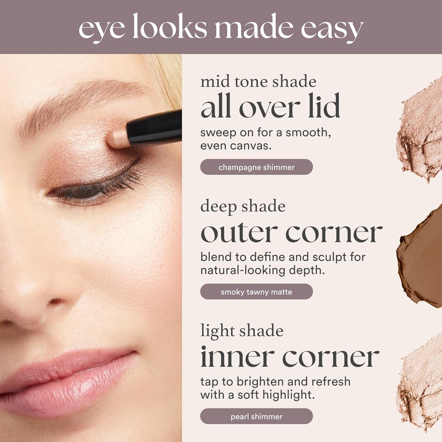 Eyeshadow 101 Cream-To-Powder Waterproof Shadow Stick – Putty Matte – Long-Lasting, Crease-Proof, Neutral & Soft Matte Eyeshadow with Built-In Smudger