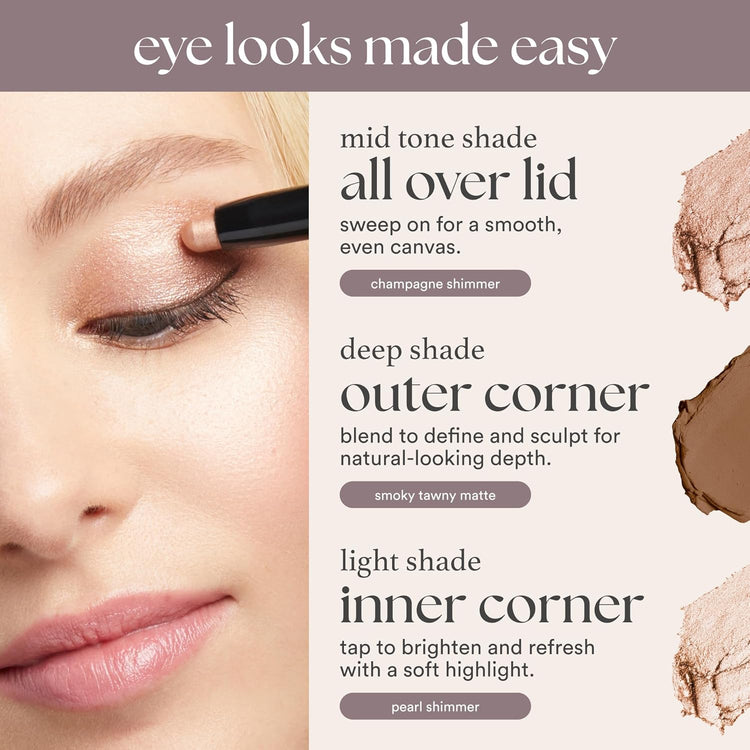 Eyeshadow 101 Cream-To-Powder Waterproof Shadow Stick – Putty Matte – Long-Lasting, Crease-Proof, Neutral & Soft Matte Eyeshadow with Built-In Smudger