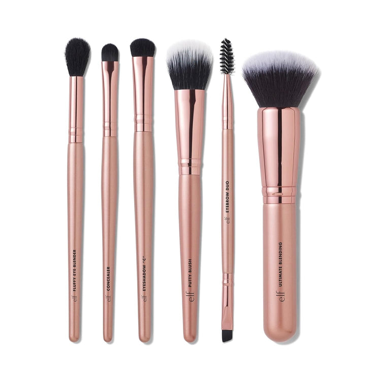 Flawless Face Kit, 6-Piece Brush Collection, Brushes for Face, Eyes & Brows, Vegan & Cruelty-Free