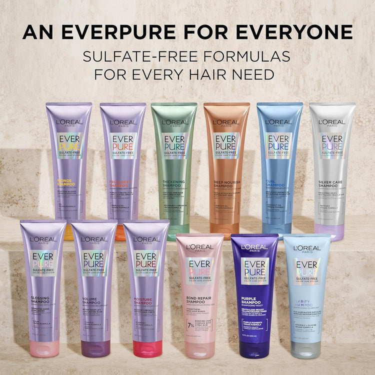 Volume Sulfate Free Shampoo and Conditioner for Color-Treated Hair, Everpure, 8.5 Fl Oz (Set of 2)