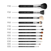 Essential Makeup Brushes Set – Professional Grade Makeup Brush Set with Premium Fibers and Sleek, Durable Handles for Face & Eyes, Includes 12 CK001 Black Makeup Brushes