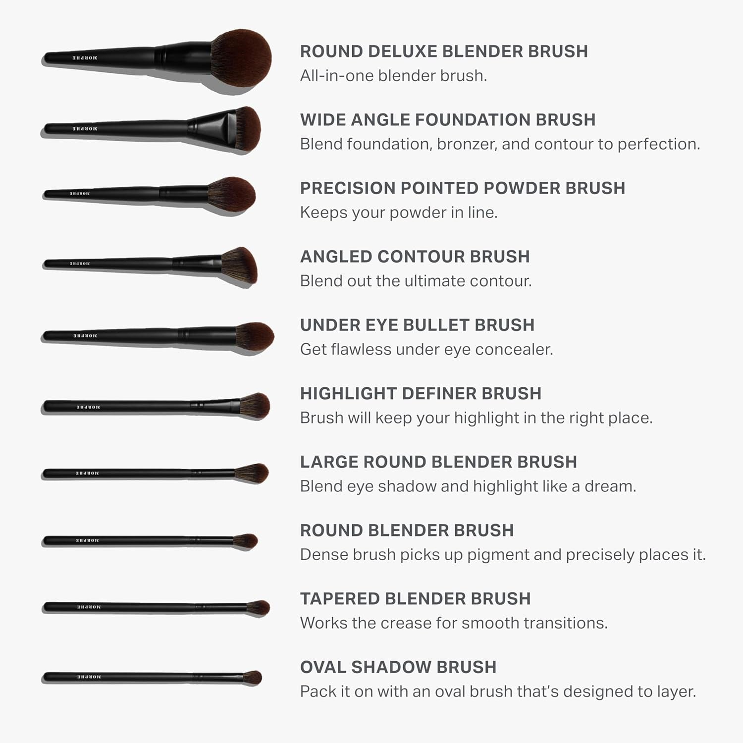 MUA Life Makeup Brushes - 20 Piece Makeup Brush Set of Eye and Face Brushes - Made with Synthetic Bristles and Includes Carrying Case (20 Count)