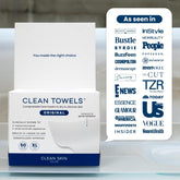 Clean Towels XL™, 100% USDA Biobased Face Towel, Disposable Face Towelette, Eczema Association Accepted, Makeup Remover Dry Wipes, Ultra Soft, 100 Ct, 2 Pack