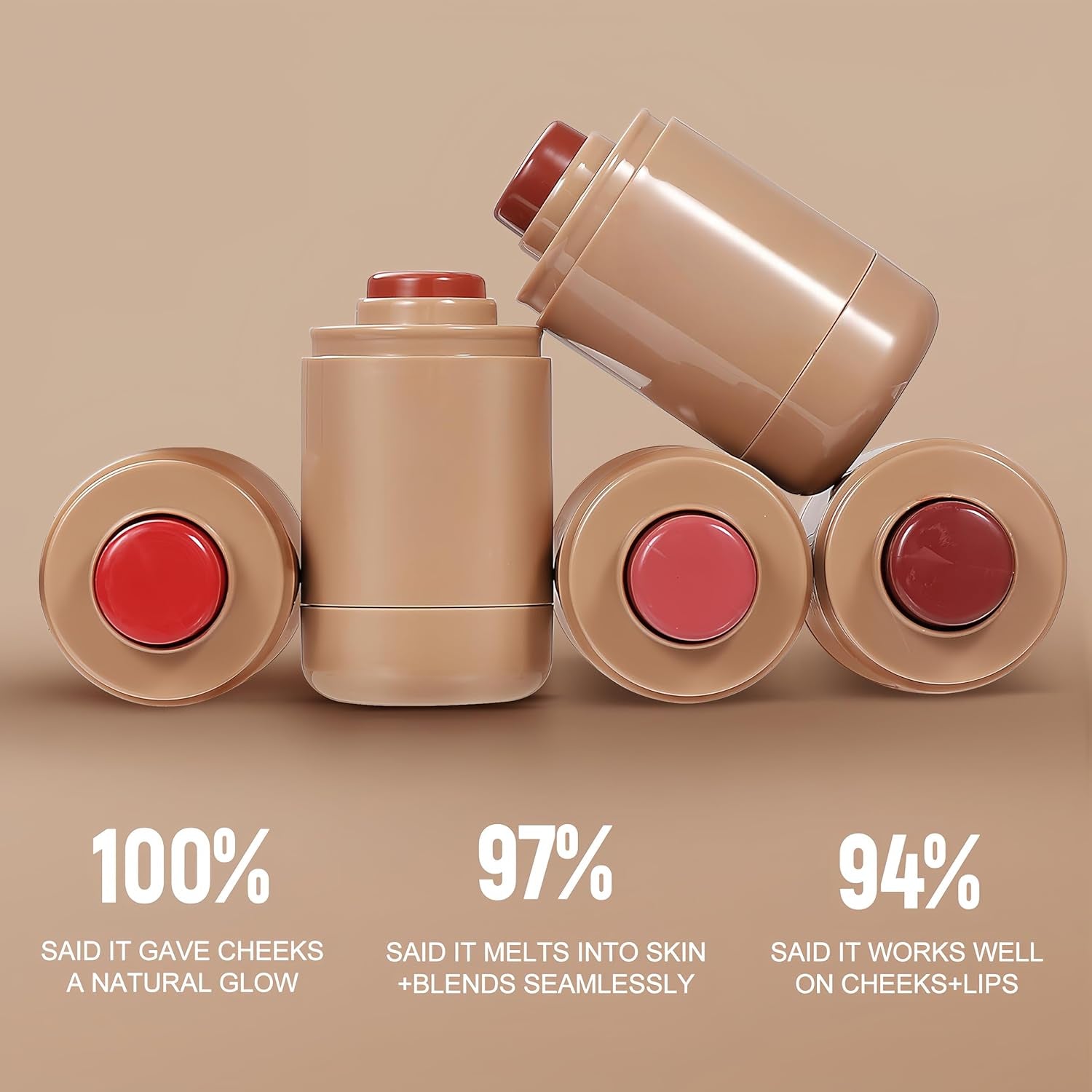 Matte Blush Stick Creamy Natural Looking Finish Face Blush Long-Lasting Lightweight Buildable Blushes Stick for Cheeks (Color H01)
